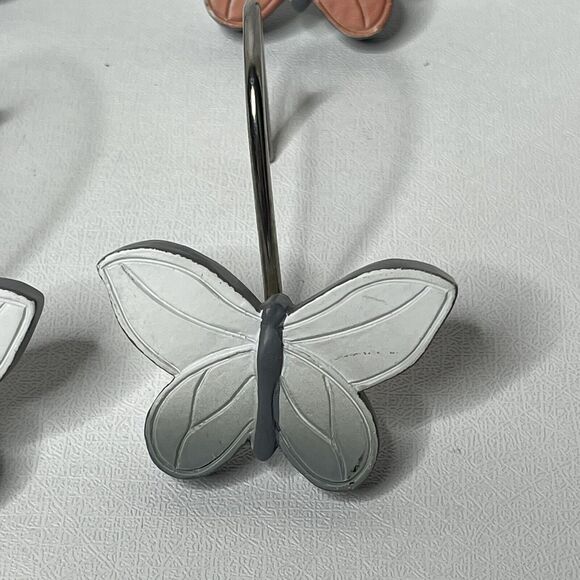 Set Of 12 Lisa Audit Butterfly Shower Curtain Hooks - Picture 2 of 7